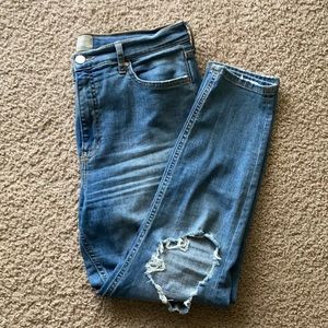 Free People Jeans Size 32 with Knee Cut Outs